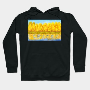 Autumn landscape with golden forst Hoodie